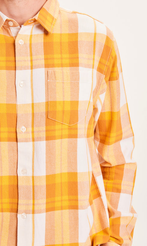 Kenntnisgekotton Bekleidung Ältester feiner Twill geprüft, entspannte Fit -Hemd - Getts/Vegan - Inca Gold